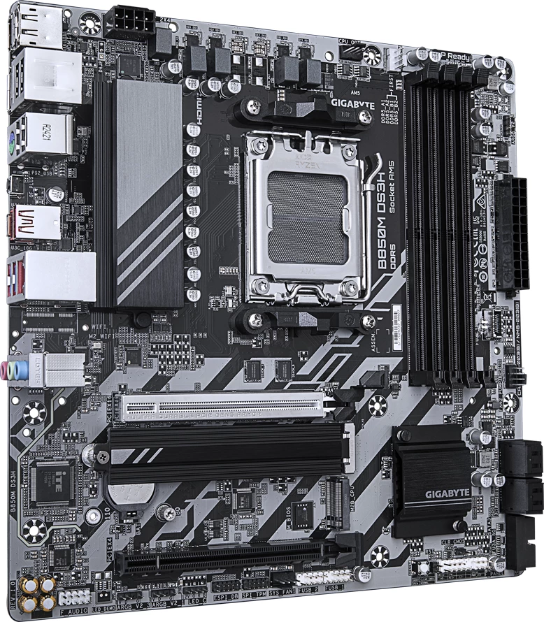 Pllakë amë GIGABYTE B850M DS3H, AM5, mATX, 4xDDR5, 2xM.2, 4xSATA 6G, 2.5Gb LAN, HDMI, 2xDisplayPort