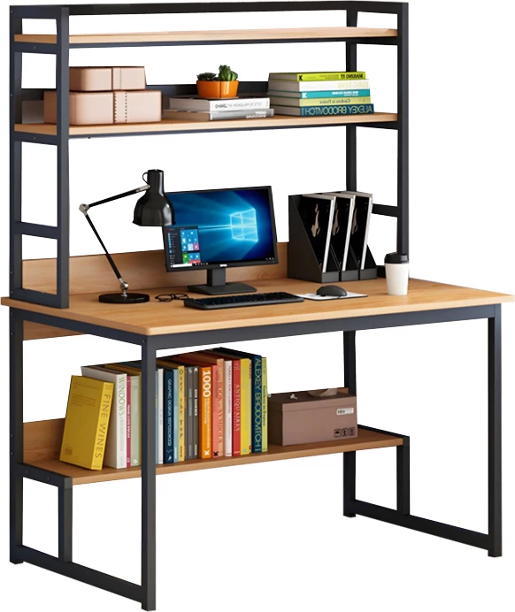 Tavolinë kompjuteri metalike Damp MDF natyrale-e zezë 100x60x154cm