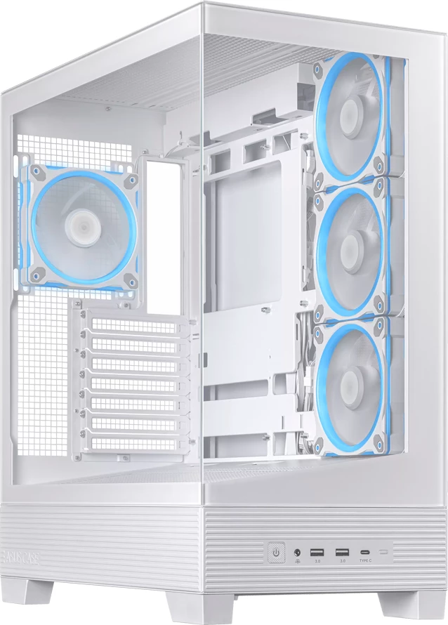 Kasë ASUS A31 PLUS ATX Midi Tower, tempered glass, 4x120mm ARGB fanë, radiator deri 360mm, GPU deri 380mm, e bardhë