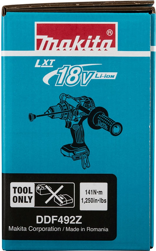 Bormashinë/vidhosëse me bateri Makita DDF492Z, 18V Li-Ion, brushless, mandrinë 13mm, blu/zezë