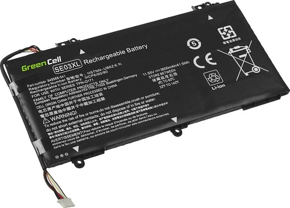 Bateri laptopi Green Cell SE03XL për HP Pavilion 14-AL/14-AV, 11.55V 3400mAh, e zezë