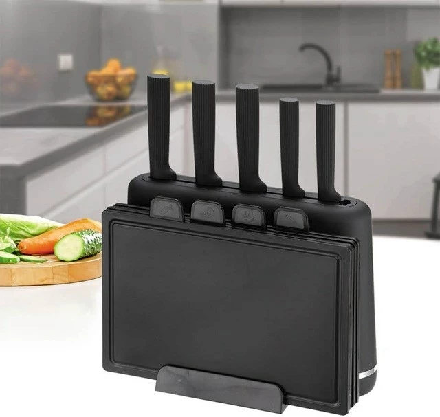 Set thika kuzhine Maestro MR-1412-BLACK me bllok dhe dërrasë prerëse, e zezë