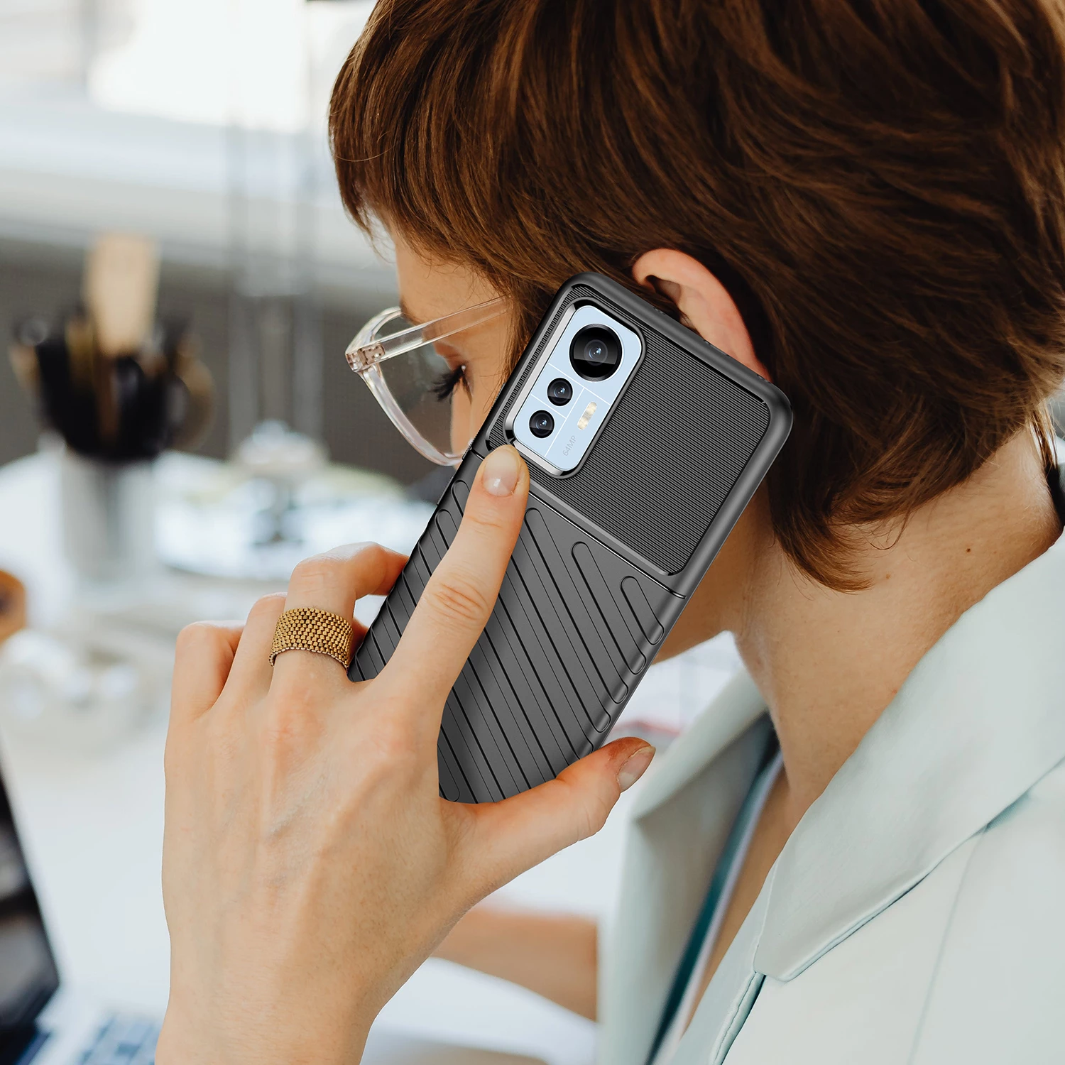 Mbështjellës Hurtel Thunder Case për Xiaomi 12 Lite, TPU, i zi