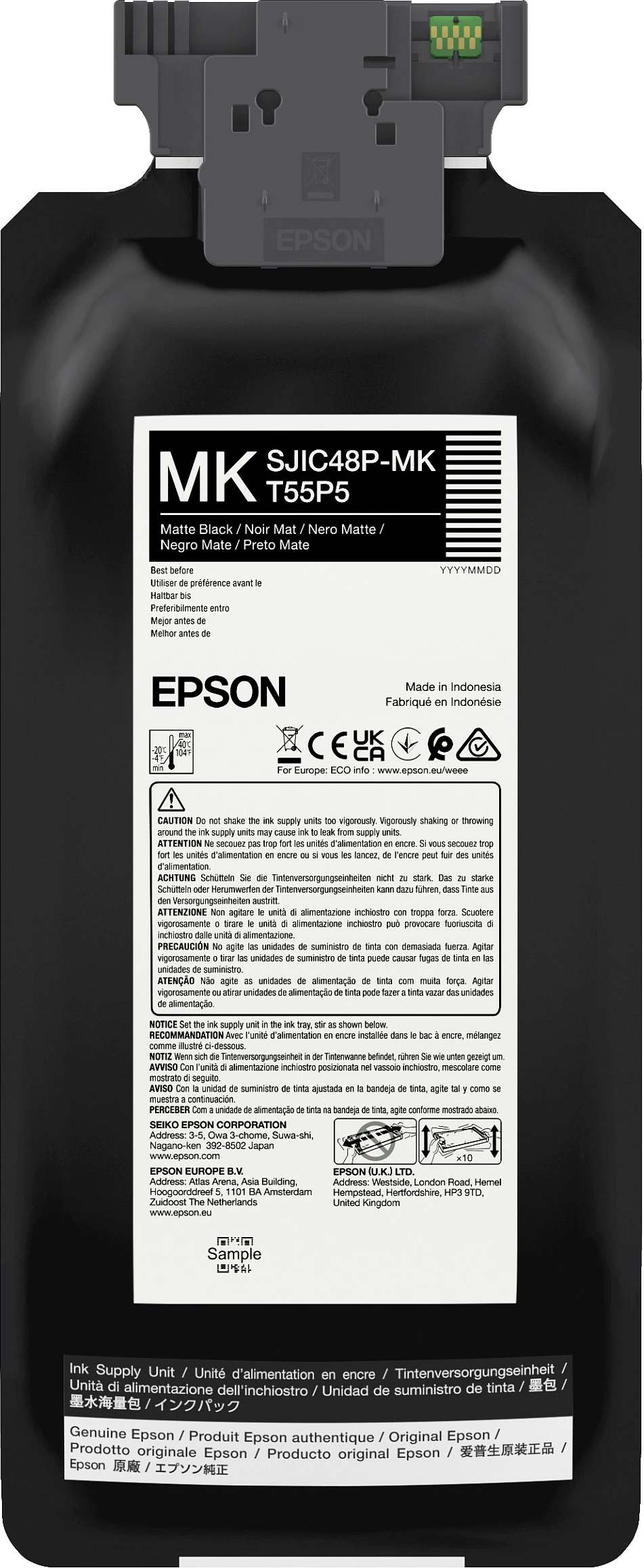 Kartushë boje Epson SJIC48P-MK, 480ml, Matte Black, për ColorWorks C8000