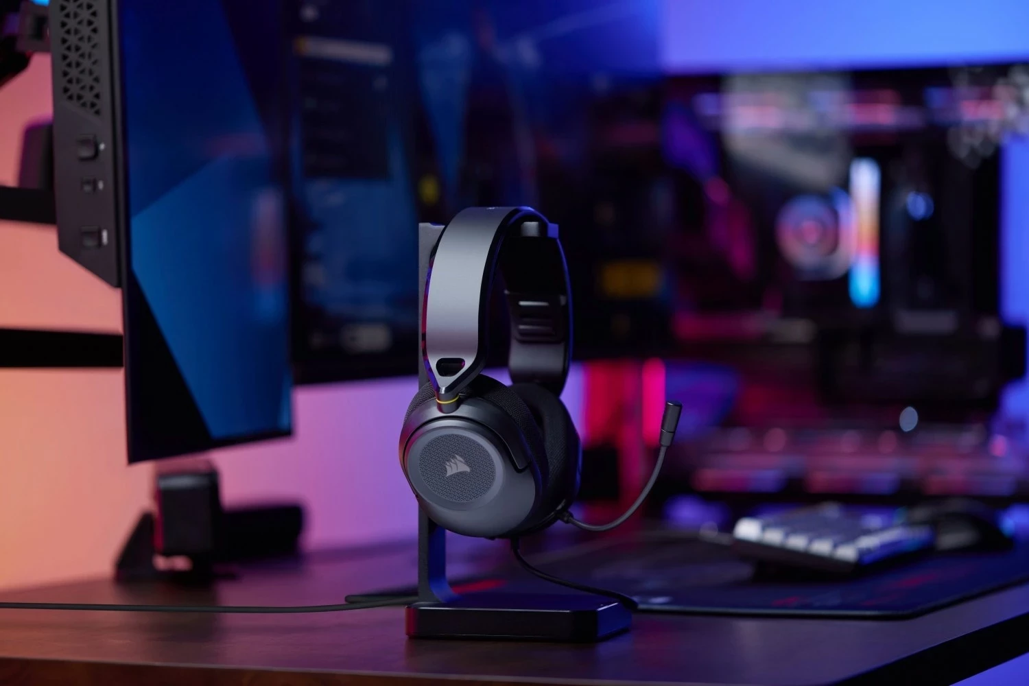 Kufje Corsair HS35 Stereo V3, me kabllo 3.5mm, Dolby Atmos, mikrofon i heqshëm, të zeza
