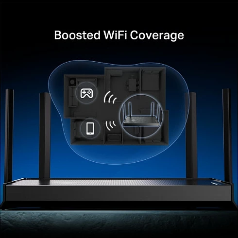 Router Wi‑Fi TP-Link Archer BE3600, Wi‑Fi 7, Dual-Band 2.4/5GHz, 2.5GbE, 4 Antena, e zezë
