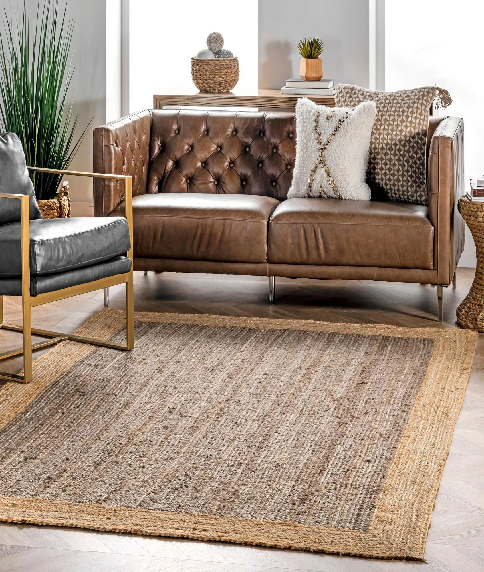Qilim jute i dorëndërthurur, natyral, 160x240cm, Conceptum Hypnose 00020A