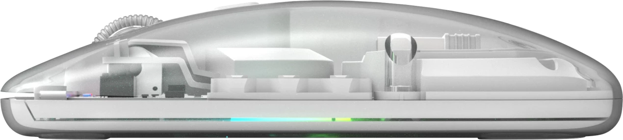 Maus Marvo M808W Prism 20W wireless, 2.4GHz/Bluetooth, RGB, bateri 400mAh, transparent