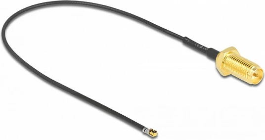 Kabllo antene DeLOCK 12656, RP-SMA në MHF 4L LK, 0.2 m, e zezë