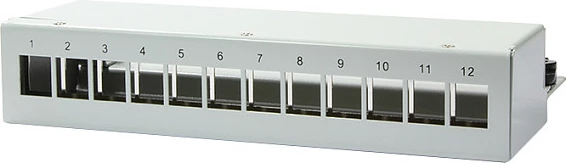 Panel Keystone LogiLink Desktop/Surface Mount, 12 module, gri