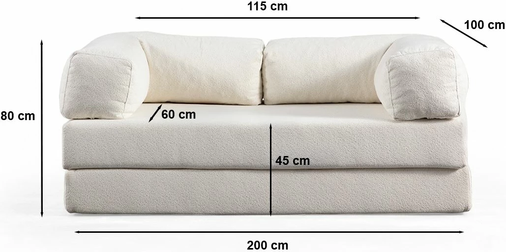 Divan-krevat dy-vendësh Atelier del Sofa, Via Con, i bardhë