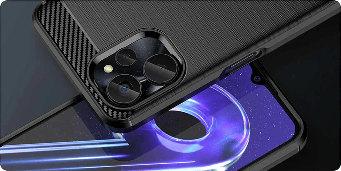 Mbështjellës Hurtel Carbon Case për Realme 10 5G / Realme 9i 5G, TPU, i zi