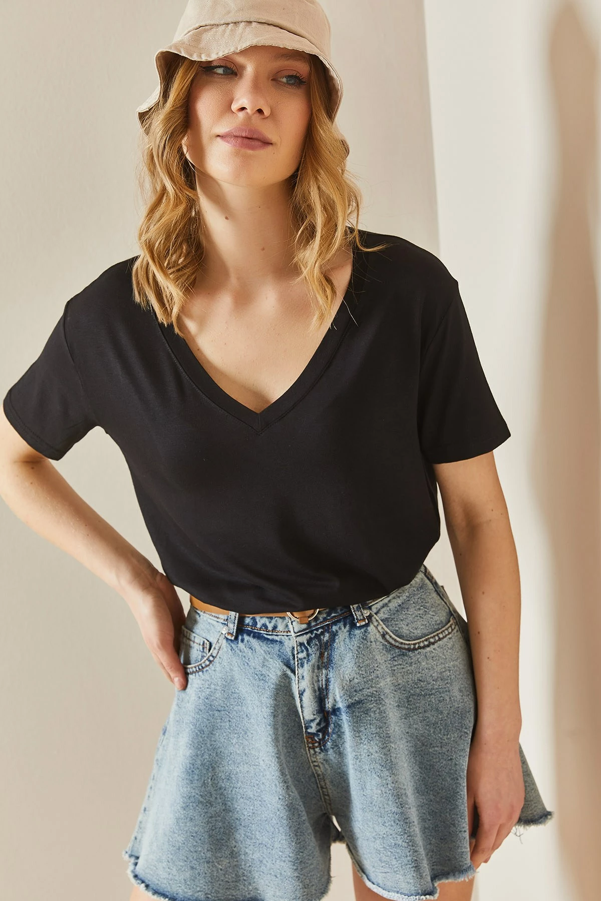 Bluzë e zezë për femra Jumeon, 3YXK1-47009