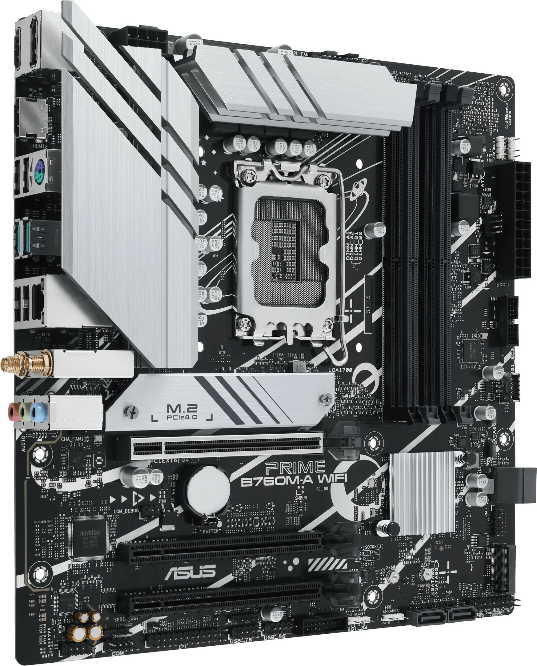 Pllakë amë ASUS PRIME B760M-A WIFI, Intel, LGA 1700, DDR5, 128 GB