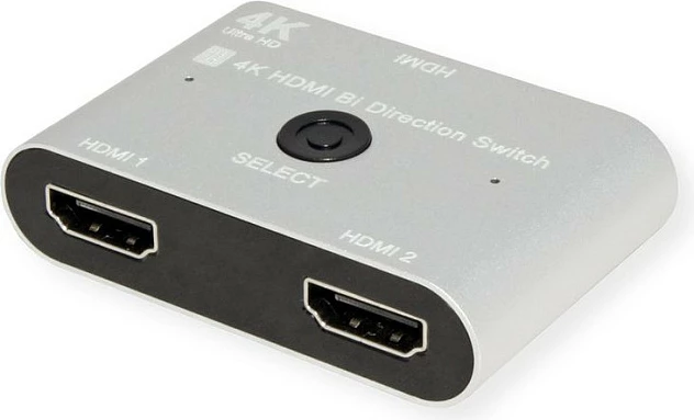 Switch HDMI VALUE 14.99.3588, 4K 60Hz, bi-direksional, 3 porta, zi/argjend