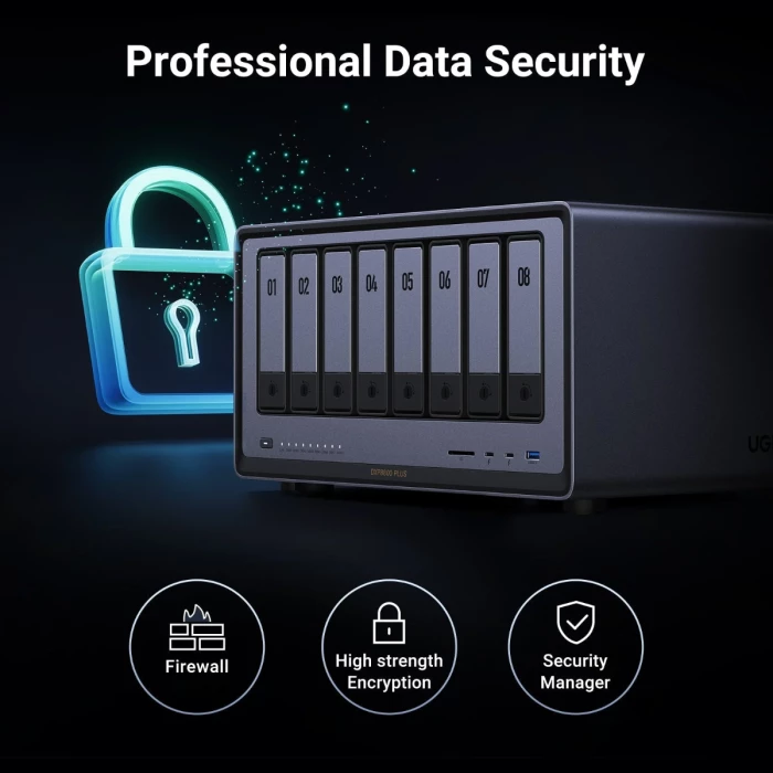 NAS server UGREEN NASync DXP8800 Plus 8+2 bay, Intel Core i5-1235U, 8GB DDR5, 2x 10GbE