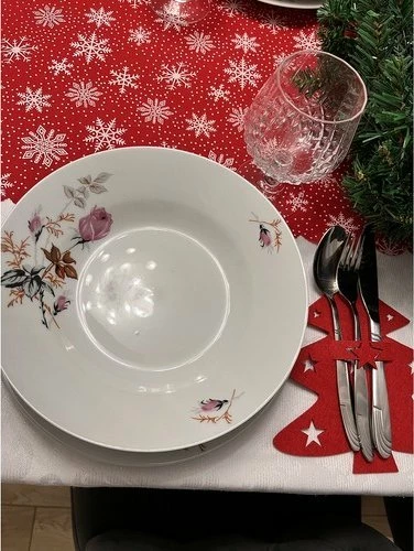 Mbajtëse takëmesh Ruhhy Christmas Tree, 12 copë, felt 17×20 cm, e kuqe