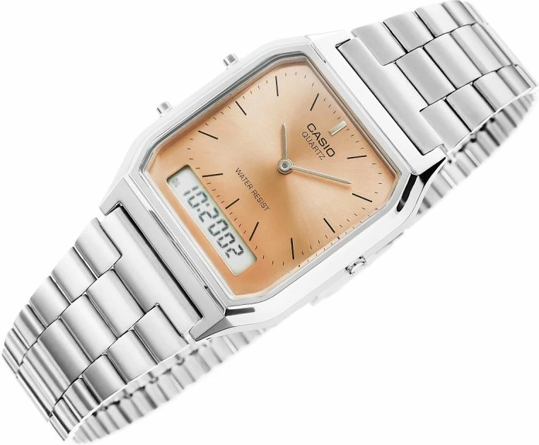 Orë dore për femra CASIO, argjend