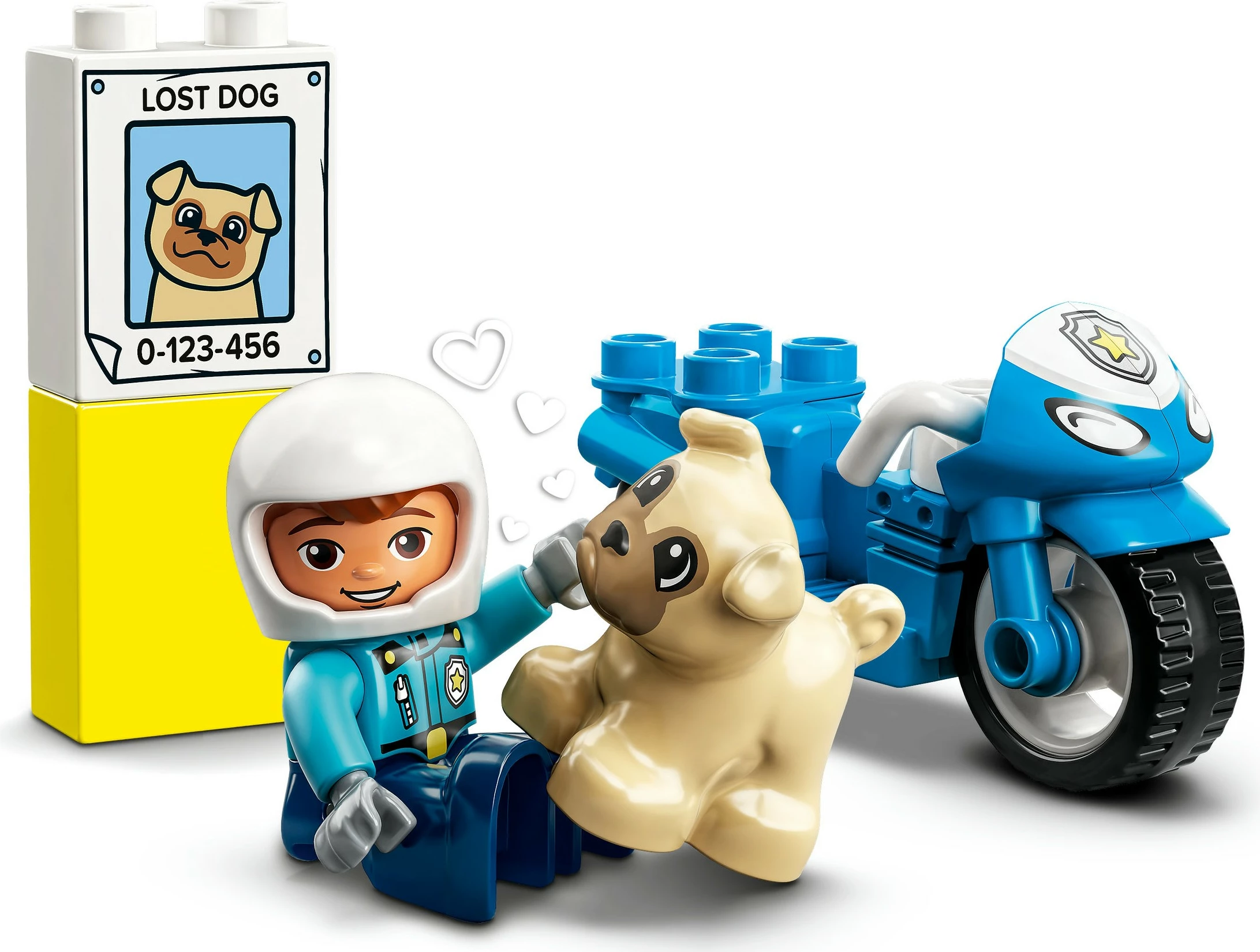 Set ndërtimi LEGO DUPLO Police Motorcycle, 5 pjesë, plastikë, shumëngjyrësh