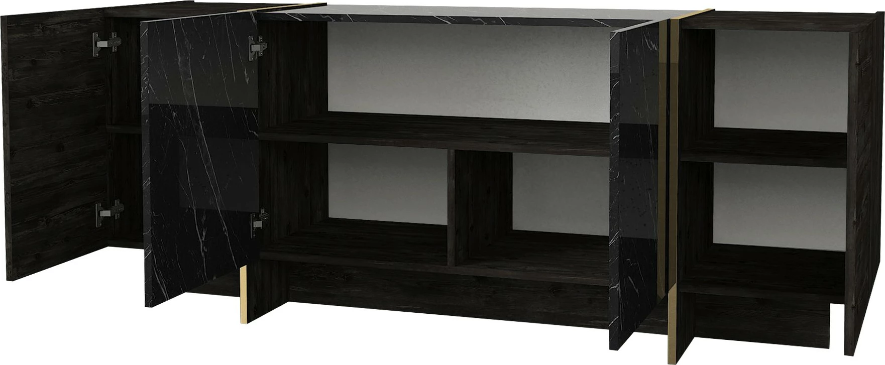 Konsolë moderne, ngjyrë e zezë dhe ari, Skye Decor, Veyron