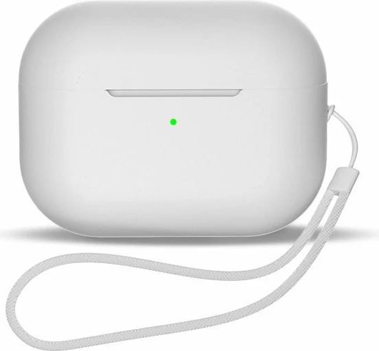 Mbështjellës silikoni Hurtel për AirPods 1/2 me rrip dore, Bardhë