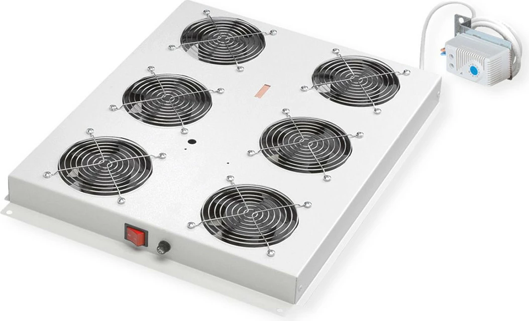 Njësi ventilimi ROLINE 19" për rack, 6 ventilatorë, termostat, gri