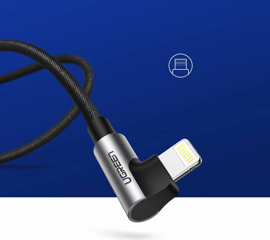 Kabllo Ugreen US299 60521 Lightning/USB-A, 1m, MFi, E zezë
