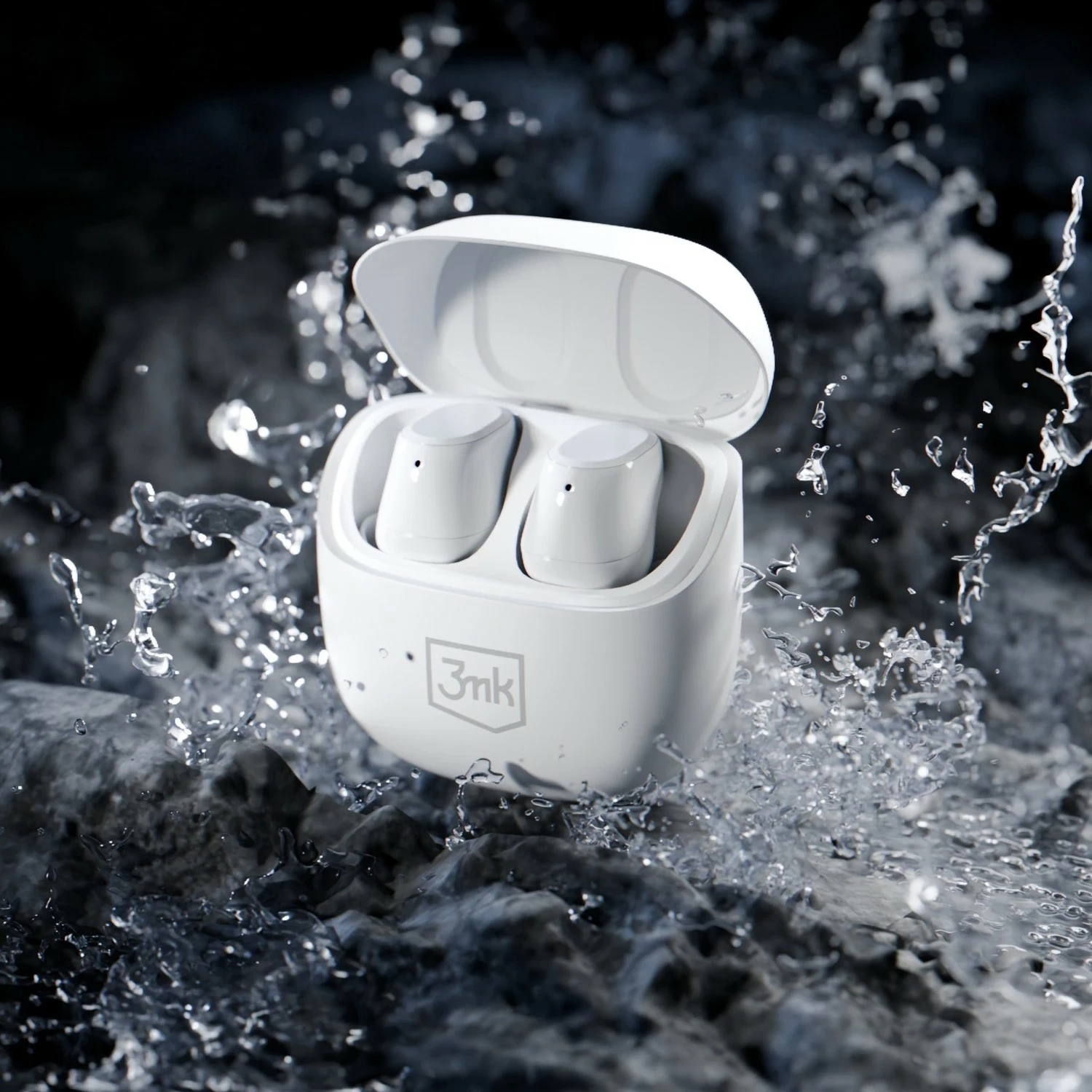 Kufje wireless 3MK BlitzBuds, Bluetooth 6.0, IPX5, të bardha