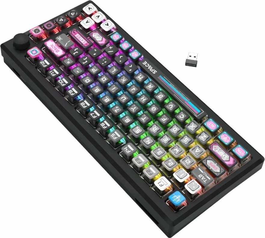 Tastierë mekanike Redragon Uranus Pro 82 K732MC-RGB-PRO, 75%, RGB, USB-C/2.4GHz/Bluetooth, US layout, WuKong switches, e zezë
