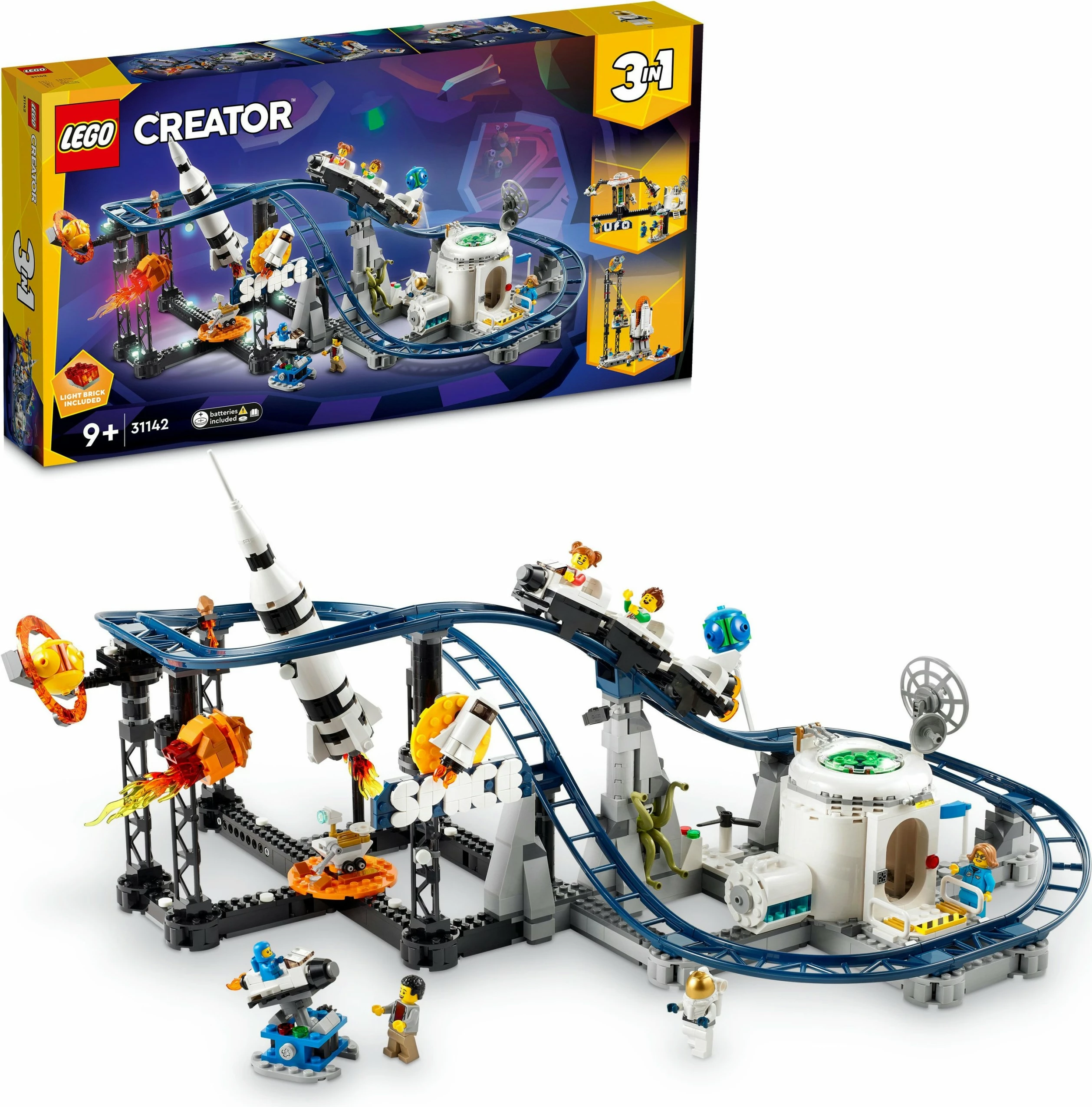 Set ndërtimi LEGO Space Roller Coaster, 9 vjeç+, 874 pjesë, Plastikë