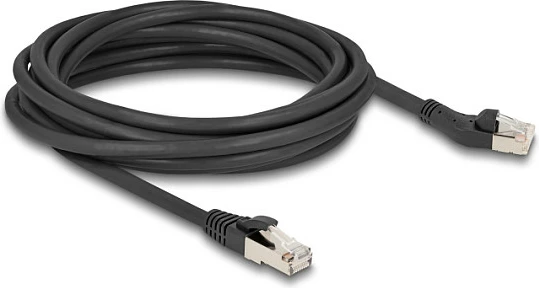 Kabllo rrjeti DeLOCK RJ45 Cat8.1 S/FTP 5m 40Gbps, me kënd 45° majtas, e zezë