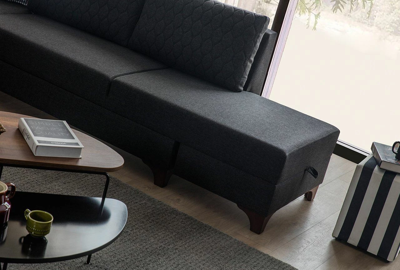 Kënd-sofë krevati Loft, anthracite, Atelier del Sofa