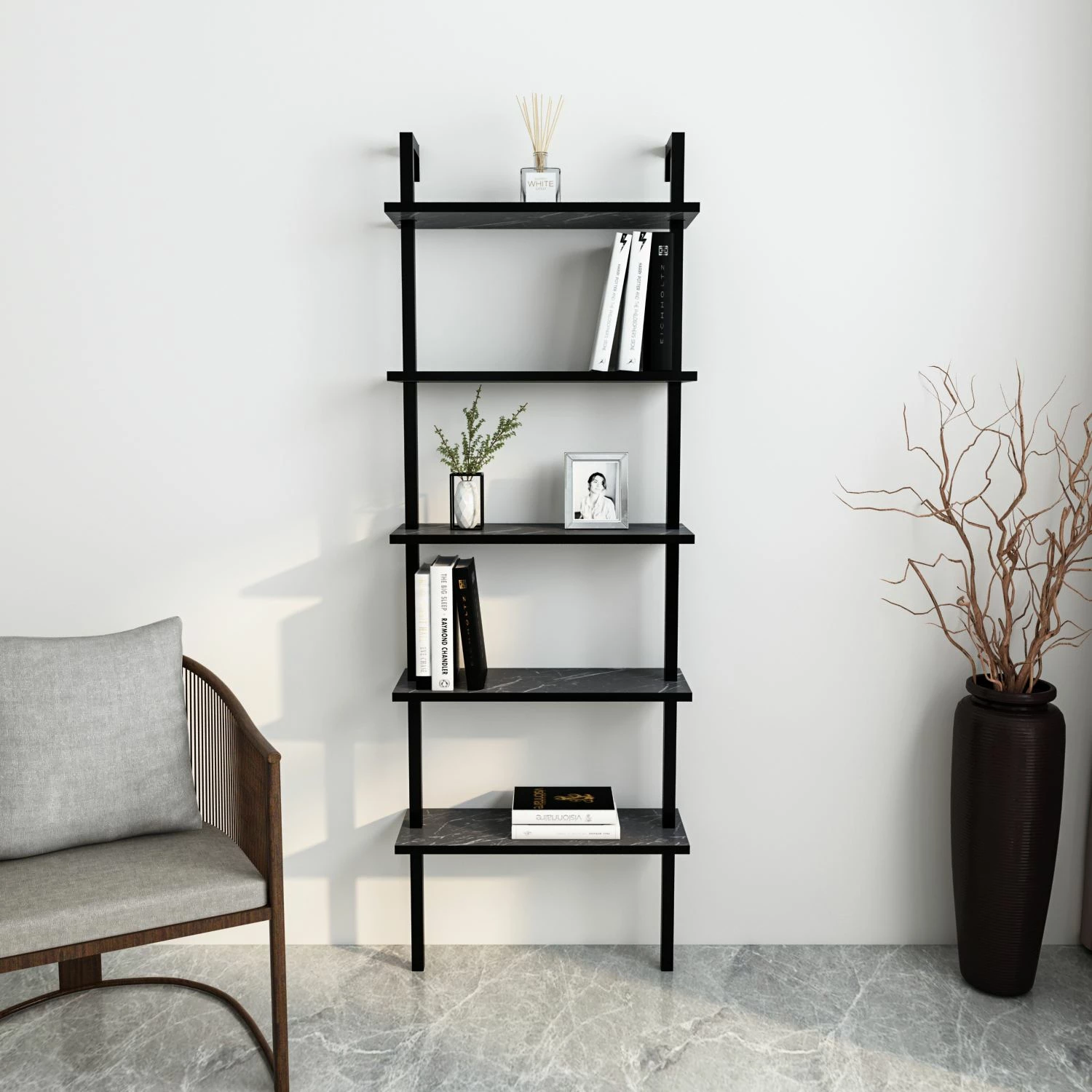 Raft librash Hanah Home, Piante, ngjyrë e zezë