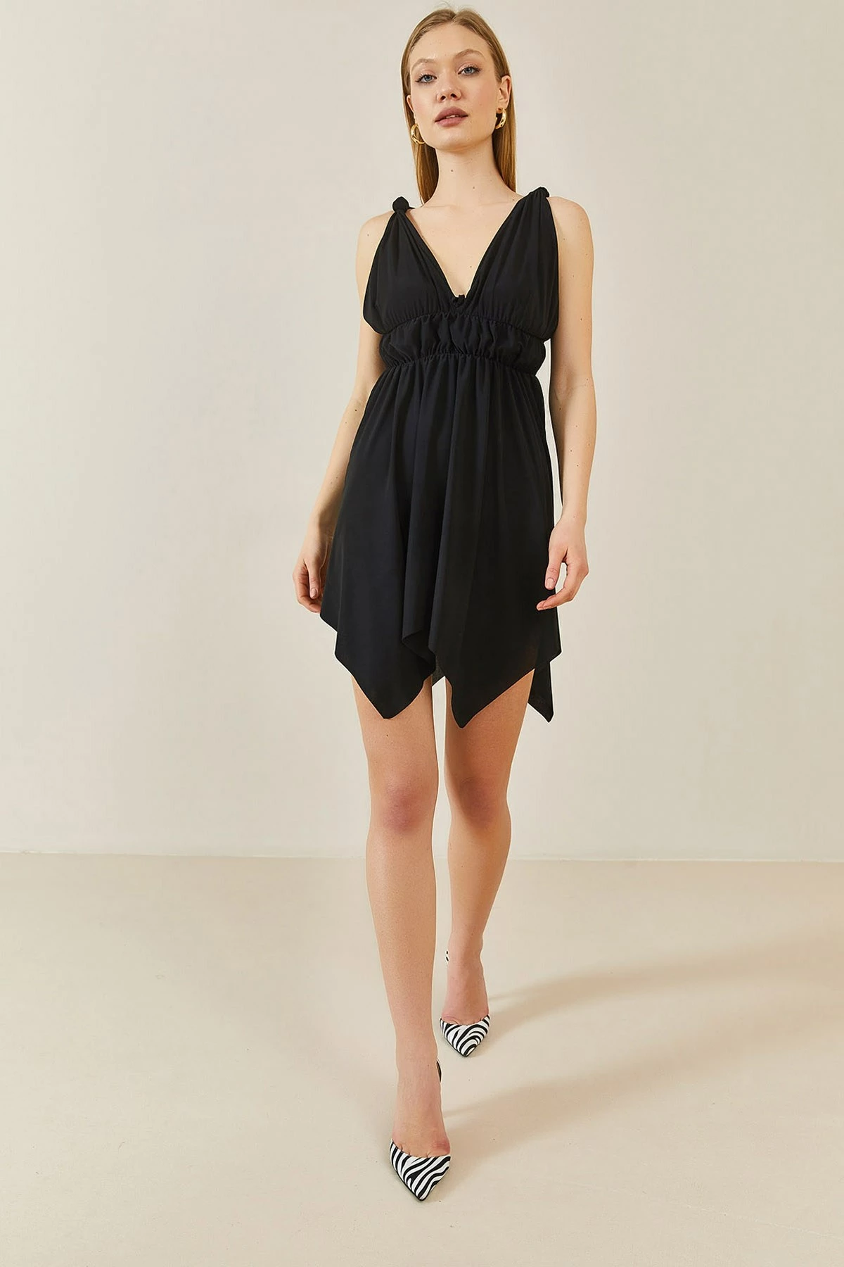 Fustan i zi elegant Jumeon, 3YXK7-46919