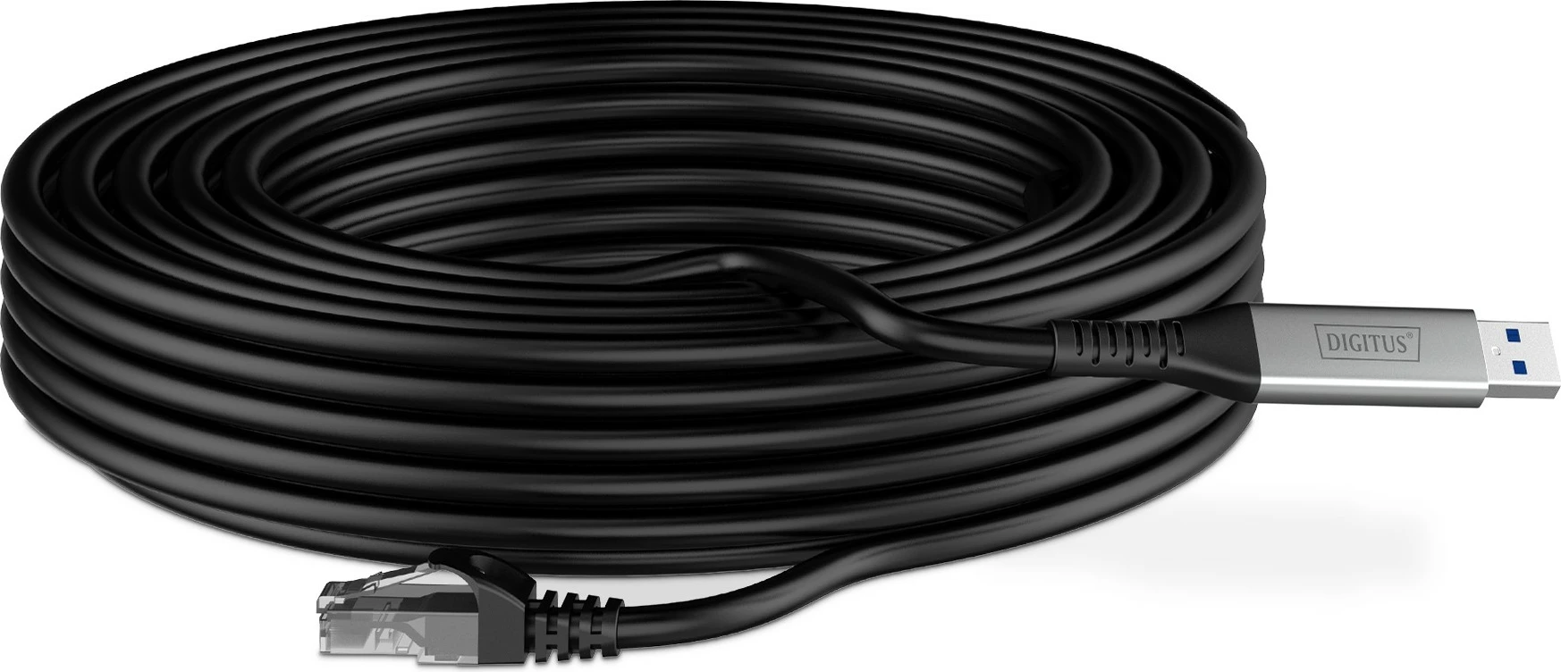 Kabllo rrjeti Digitus USB 3.2 në RJ-45 Cat6a 15m, e zezë