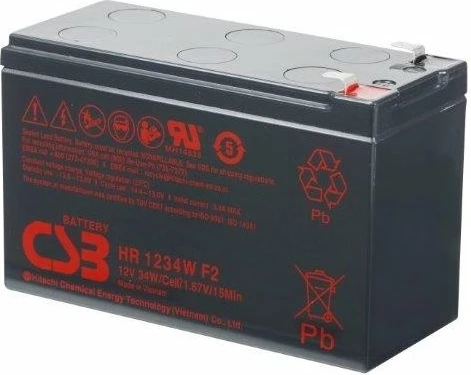 Bateri AGM VRLA CSB 12V 9Ah 34W@15min F2, e zezë