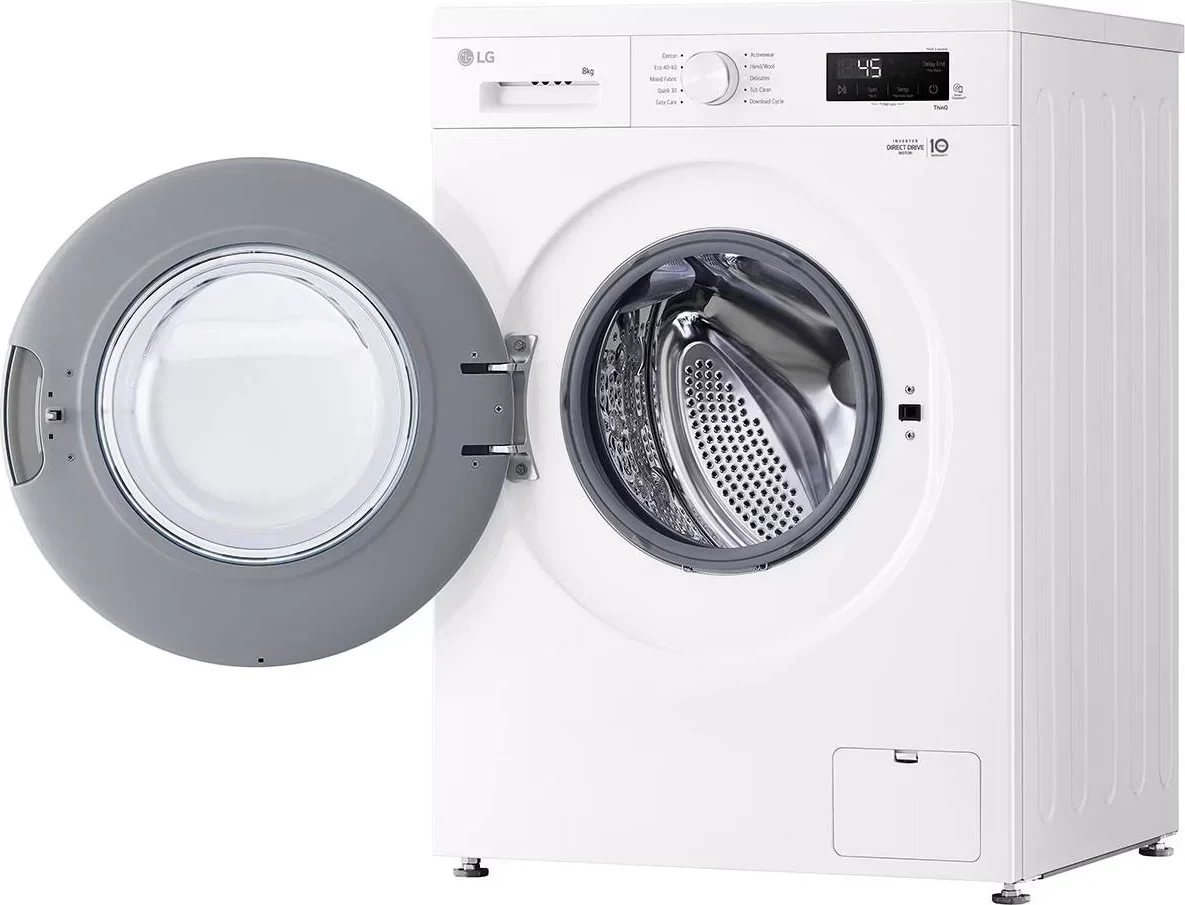 Makinë larëse, LG F4X1008NWH, 8 kg, 1400 rpm, Steam, Wi‑Fi ThinQ, bardhë