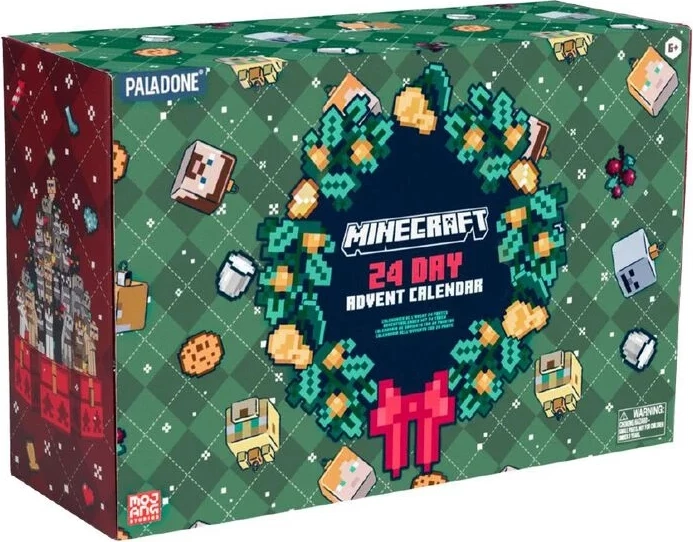 Kalendar adventi Paladone Minecraft 24-ditor, 52 surpriza, 20x30x10 cm