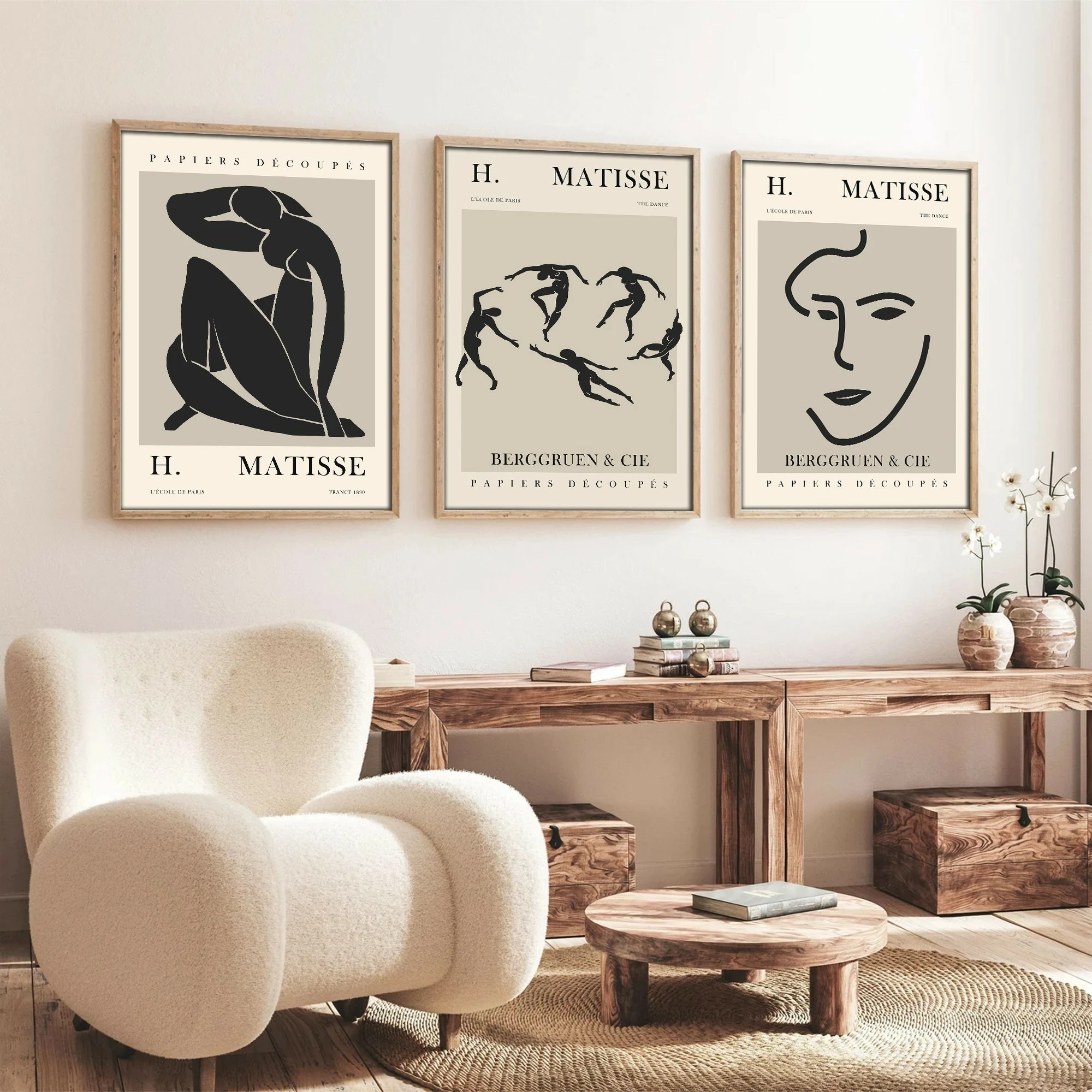 Pikturë dekorative me kornizë MDF (3 copë), Wallity, Huhu255, 50x35cm