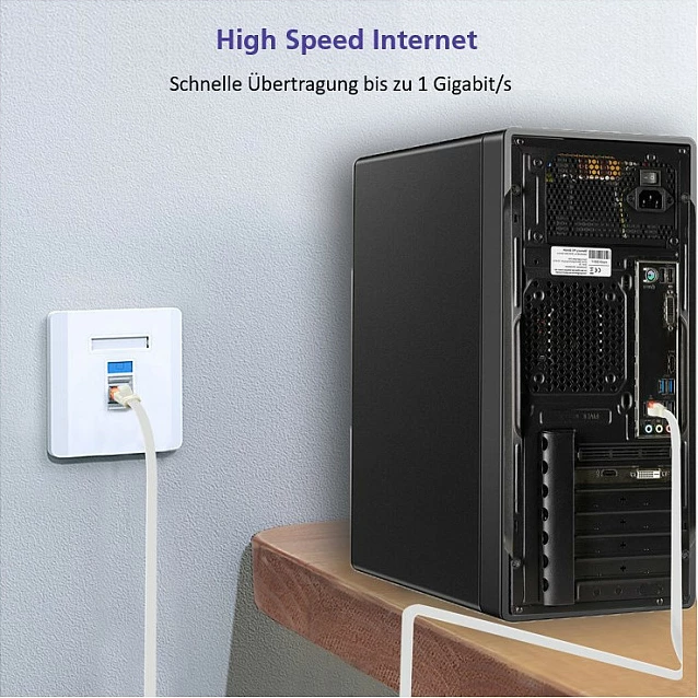 Kabllo rrjeti Helos 262967 Cat6a, 0.5 m, RJ-45 në RJ-45, flat, blu