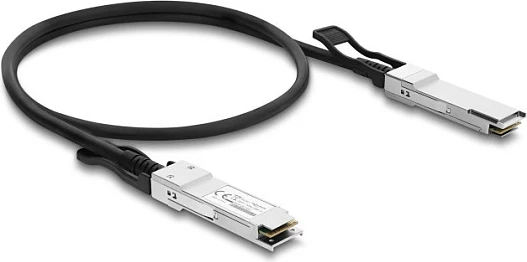 Kabllo Twinax DeLOCK QSFP+ në QSFP+, 40Gbps, 1m, e zezë