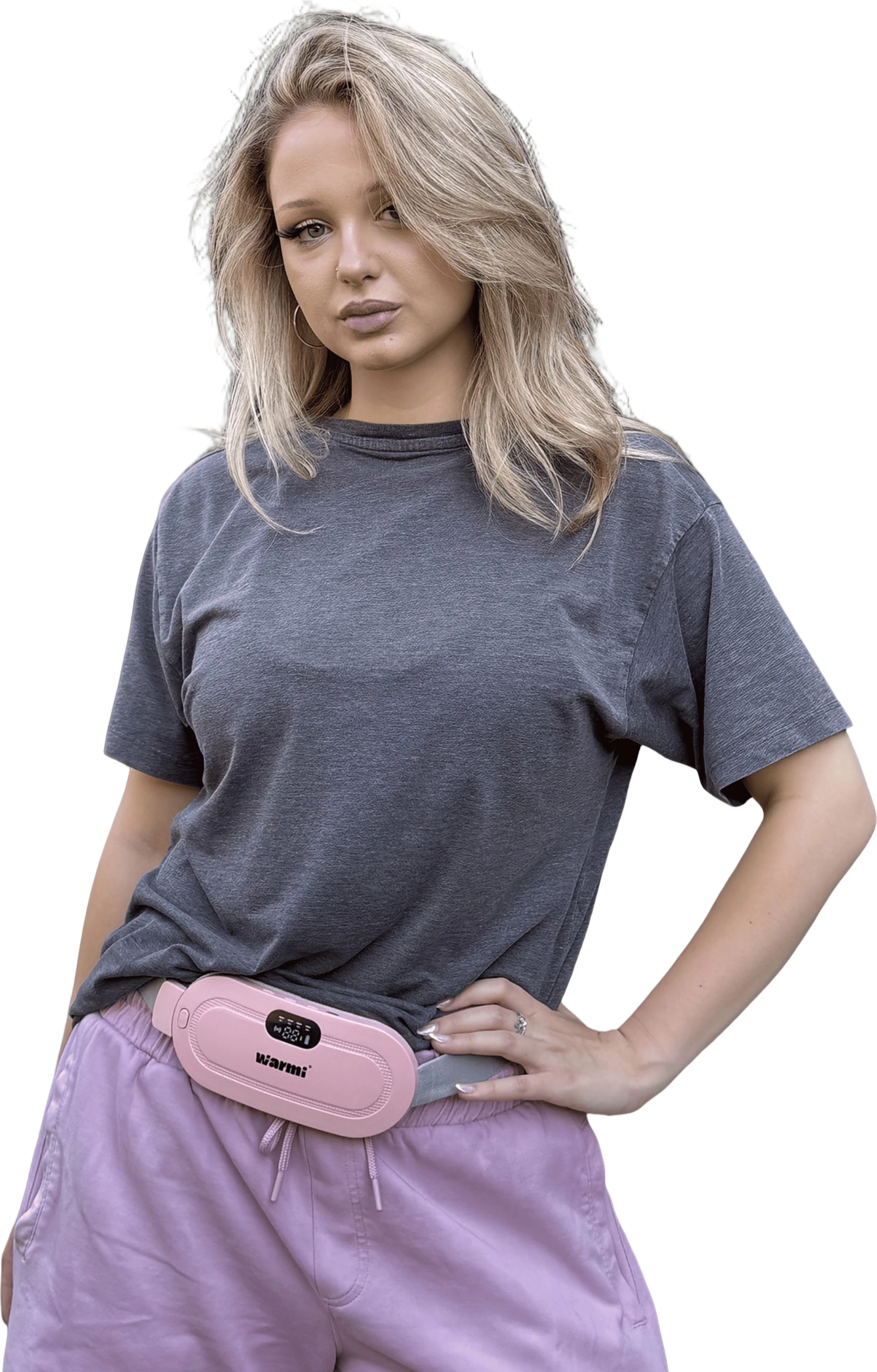Rrip Ngrohës dhe Masazhues për Lehtësimin e Dhimbjeve Menstruale Warmi Pad, Rozë/i Hirtë 
