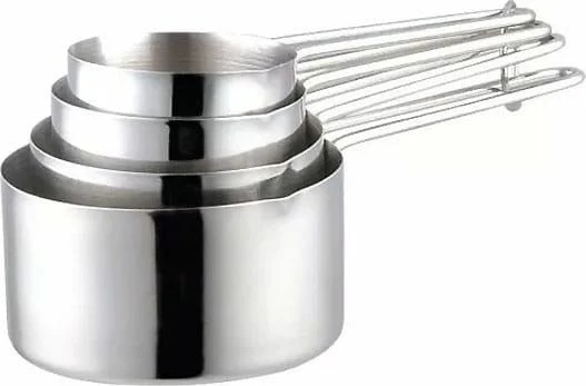Set masa matëse kuzhine KingHoff KH-1494, inox 4 copë (250/125/80/60 ml), argjendtë