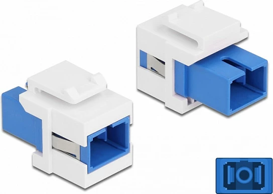 Modul Keystone DeLOCK SC Simplex femër-në-femër, i rrafshët, blu/bardhë