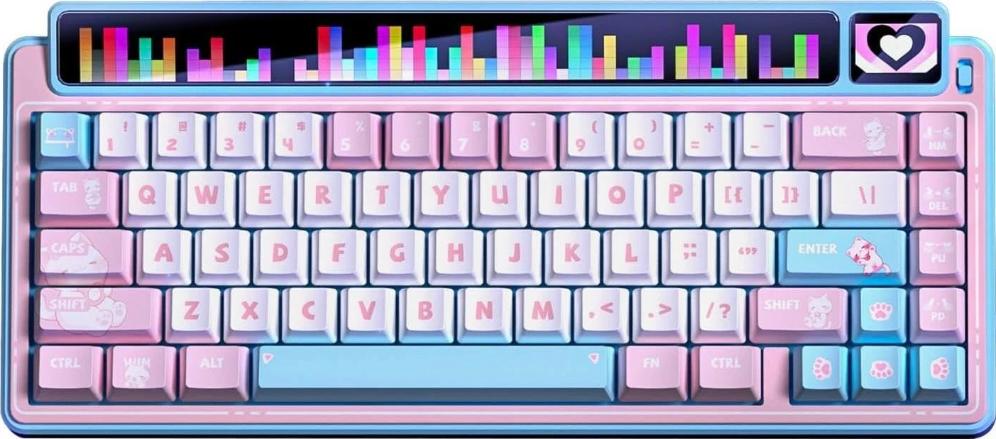 Tastierë Leobog gasket AMG65, RGB, Light Feather switch, 65%, pink
