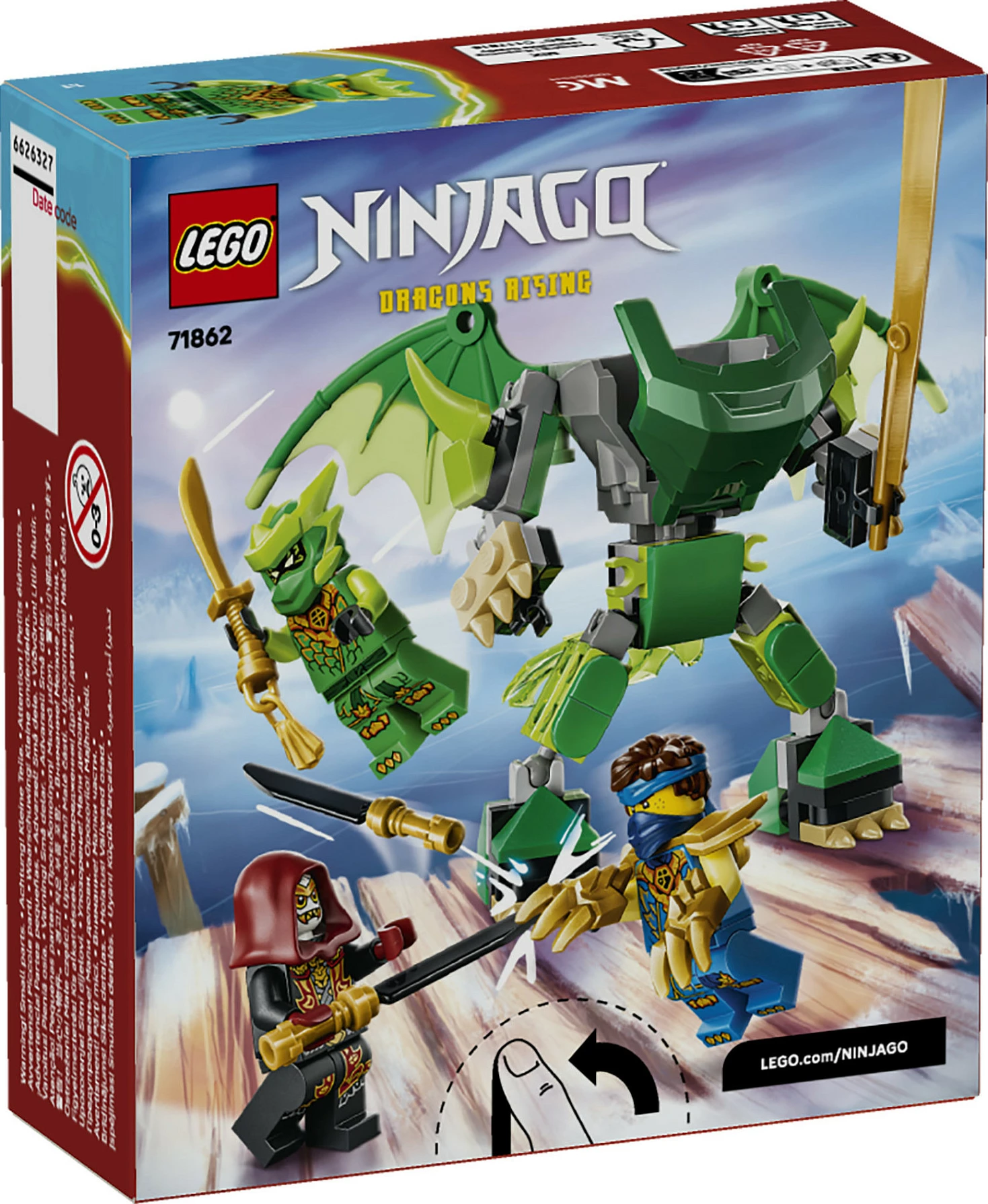 Set ndërtimi LEGO NINJAGO 71862 Lloyd's Dragon Mech Battle Pack, 81 copë, shumëngjyrësh