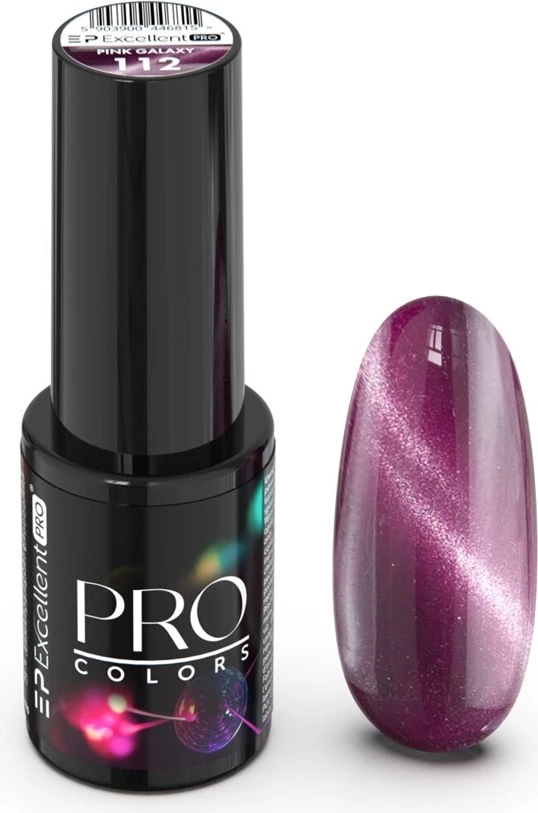 Llak për thonj për femra Excellent PRO Pro Colors CatEye Hybrid 112 Pink Galaxy 7g