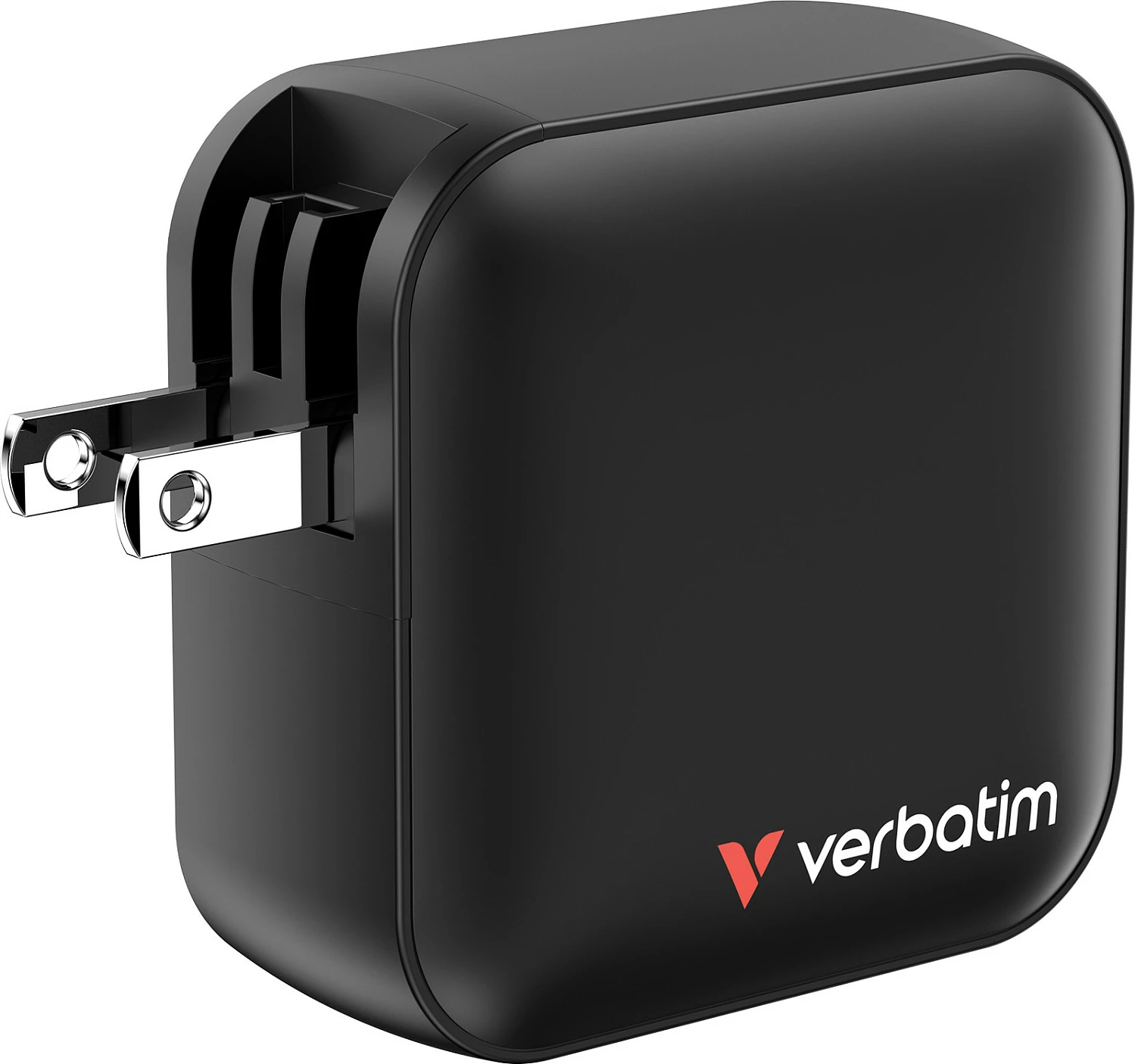 Karikues Verbatim Mini GaN 100W, 4 porta (3x USB-C PD, 1x USB-A QC), adaptorë EU/UK/US, i zi