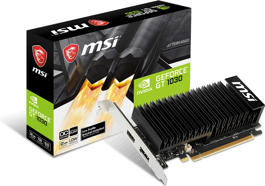 Kartelë grafike MSI GeForce GT 1030 2GHD4 LP OC, 2 GB, GDDR4, e zezë