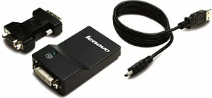 Adapter USB 3.0 në DVI/VGA Lenovo 0B47072, 2048x1152, i zi